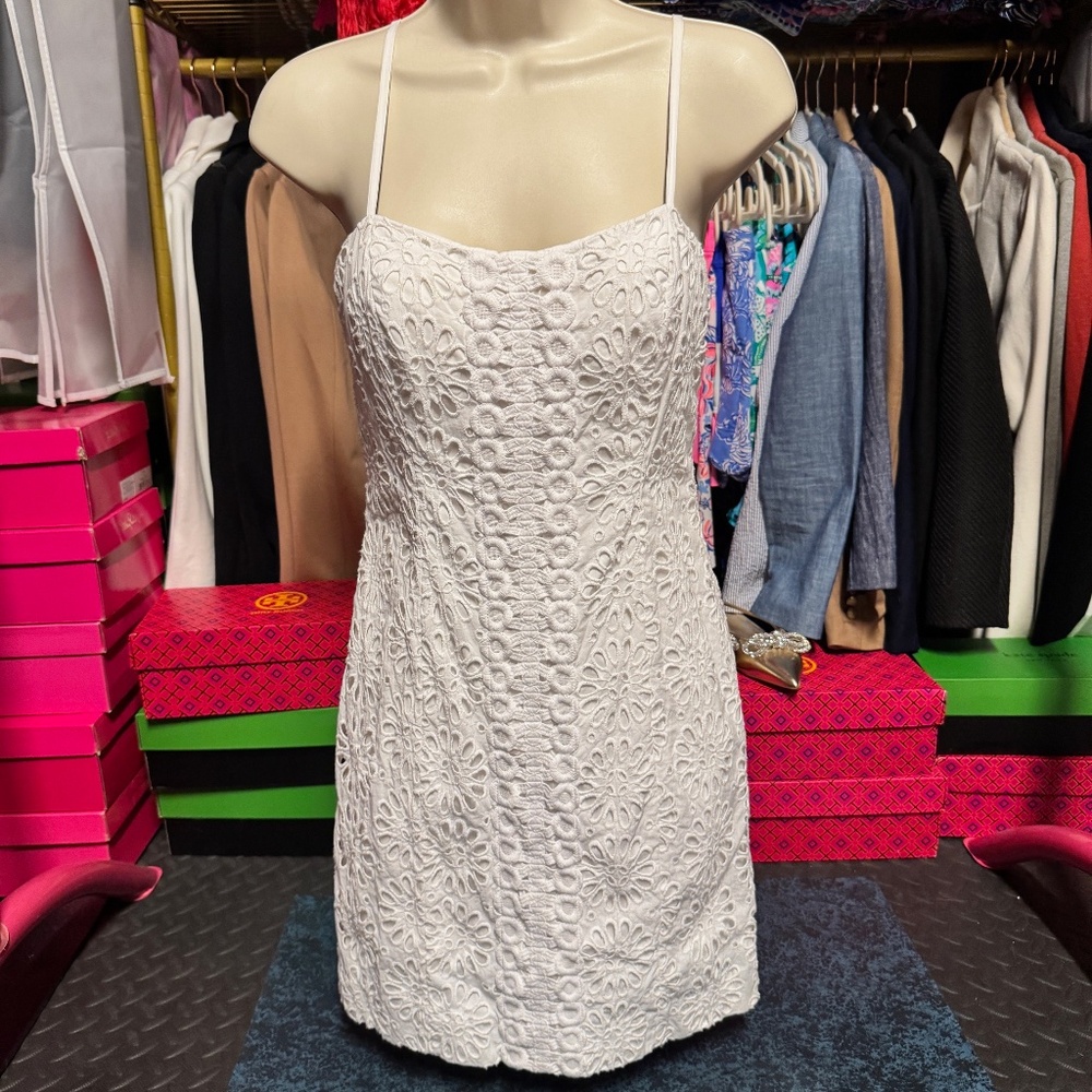 Lilly Pulitzer Shelli Eyelet Mini Dress - Resort White (Size 0)